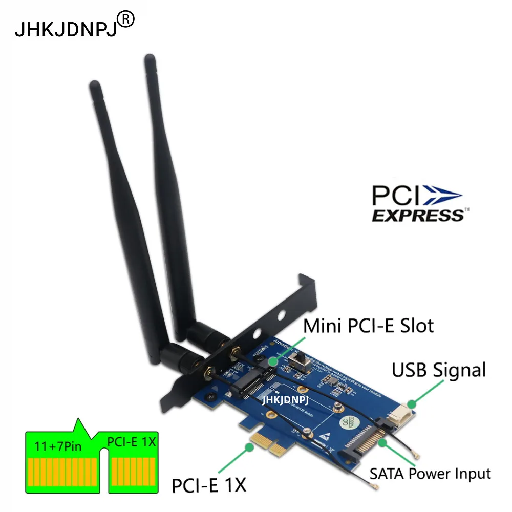 

Mini PCI-E to PCI-E 1x Adapter With SIM card Slot for 3G/4G/LTE card