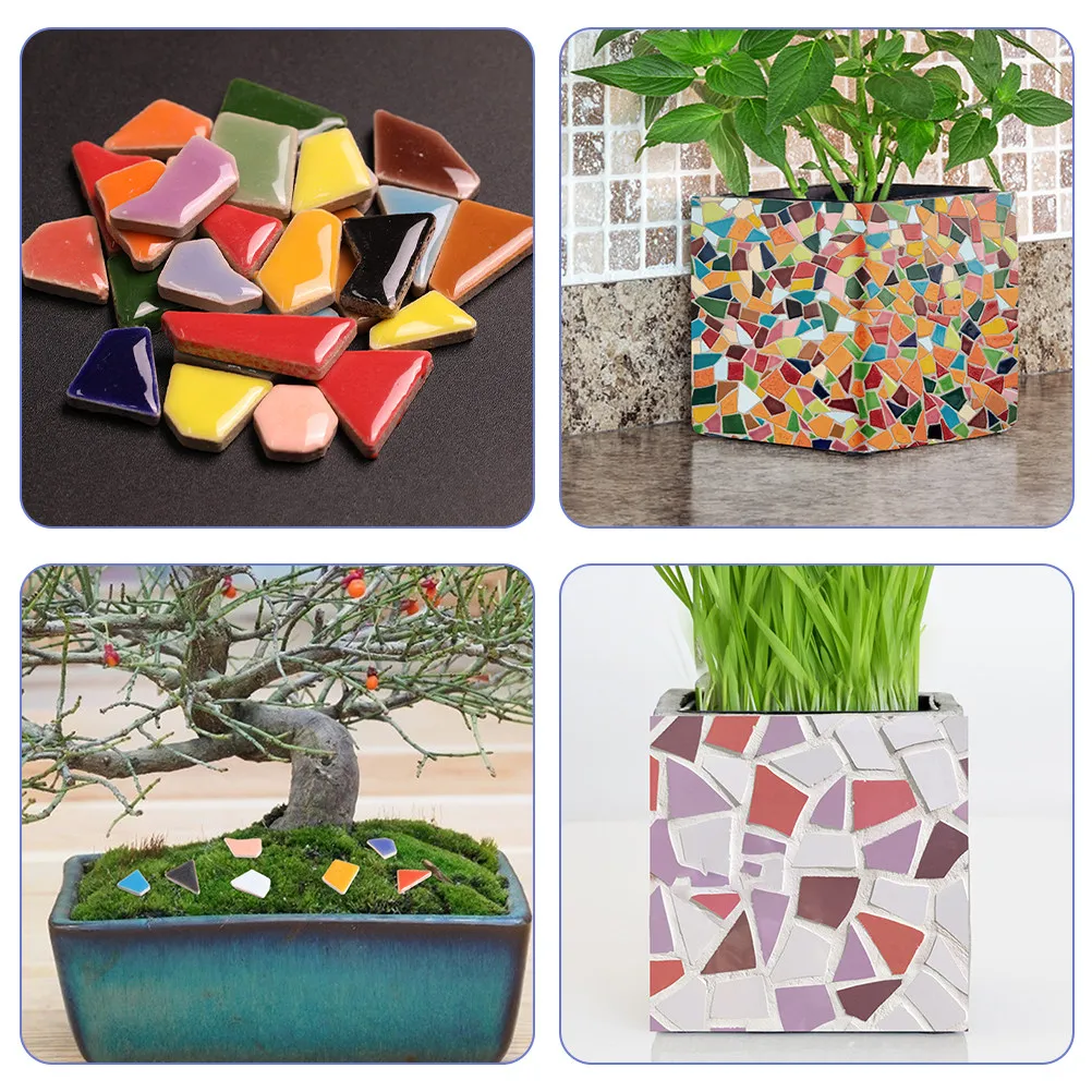 

Набор из 400 г разноцветной керамической мозаичной плитки для декоративных рамок, поделок и подарочных наборов для рукоделия