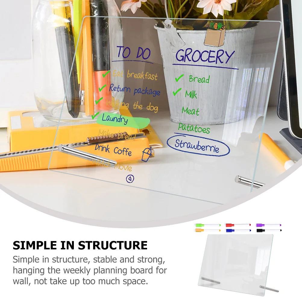 Writing Board Clear Dry Erase Office Desk Calendars Acrylic Standing Whiteboard