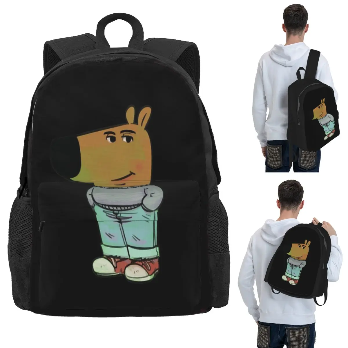 

Chill Guy Student Backpack School Bag Hiking Travel Daypack for Boys Girls Bookbag Shoulder Bags