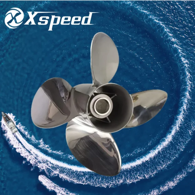 40-140HP 4 Blade 13 X19 MARINE Boat Prop PROPELLER MERY STAINLESS STEEL OUTBOARD PROPELLER