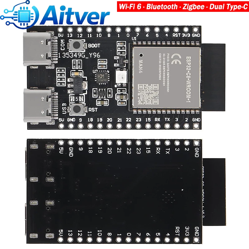 Płytka rozwojowa ESP32 C6 WiFi6 BLE5 Zigbee RISC-V 4MB 8MB 16MB Flash Kompatybilna z Arduino ESP IDF Projekty IoT — zdjęcie produktu 6