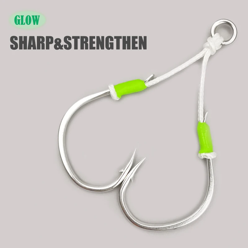 3-SJ Slow Jigging Twin Assist Glow Jigging Hooks Sea-Bream Sea Fishing Hook Accesorios de pesca - imagen 3