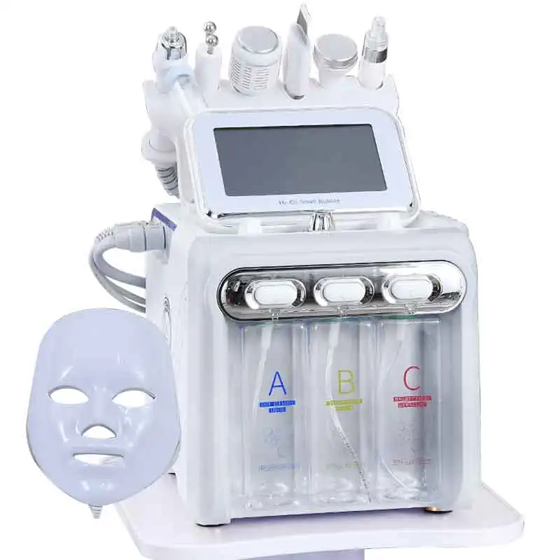 H2O2 7 in 1 Water Oxygen Jet Peel Hydro Beauty Skin Cleansing Hydrofacial Machine Facial Machine Water Aqua Peeling for Home Use