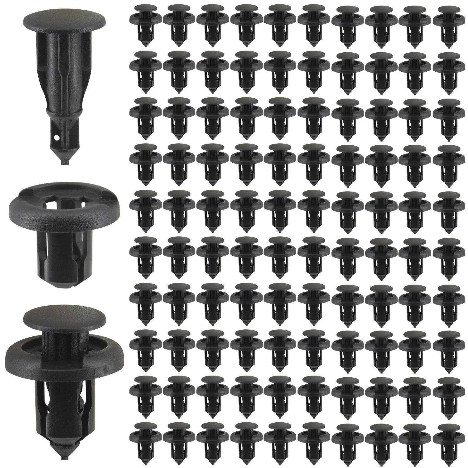 Lantee 50/100 Pcs 8mm Push-Type Fender Retainer Clips 01553-09321 Fit for Nissan & Fit for Infiniti