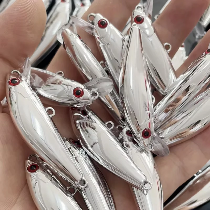 

Electroplate Silver Mirror Surface Bionic Whitebait 5.5cm/6.5g Mini Laser Hard Minnow Sinking Bait Wobbler Jerkbait Crank Tackle