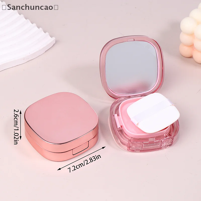 〔San〕Square Empty Air Cushion Puff Box Cosmetic Makeup Case Container With Powder Sponge Mirror For BB Cream Foundation Diy