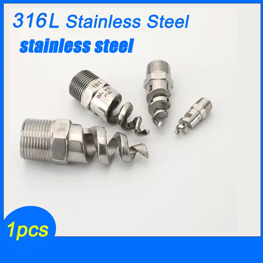 316L Stainless Steel Spiral Jet Nozzle for Garden,Industrial Spray,Dust Remove Full Cone
