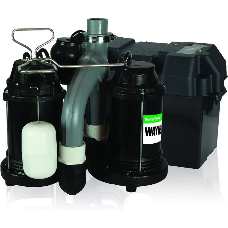 

1/2 HP Basement [Sump] [Pump] System with Integrated Vertical Float Switch and 12 Volt [Battery] Back Up Capability,Heavy Duty