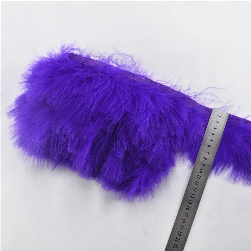 1 Yard Flauschige Marabou-Federborte, Truthahnfeder-Borte, Quasten-Fransenband, Nähzubehör, Dekoration, Bekleidungszubehör – Detail 5