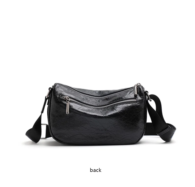 Damenmode-Handtasche mit Plissee-Textur, ultraweich, 100 % Rindsleder, verstellbare Schulter- und Umhängetasche – Detail 11