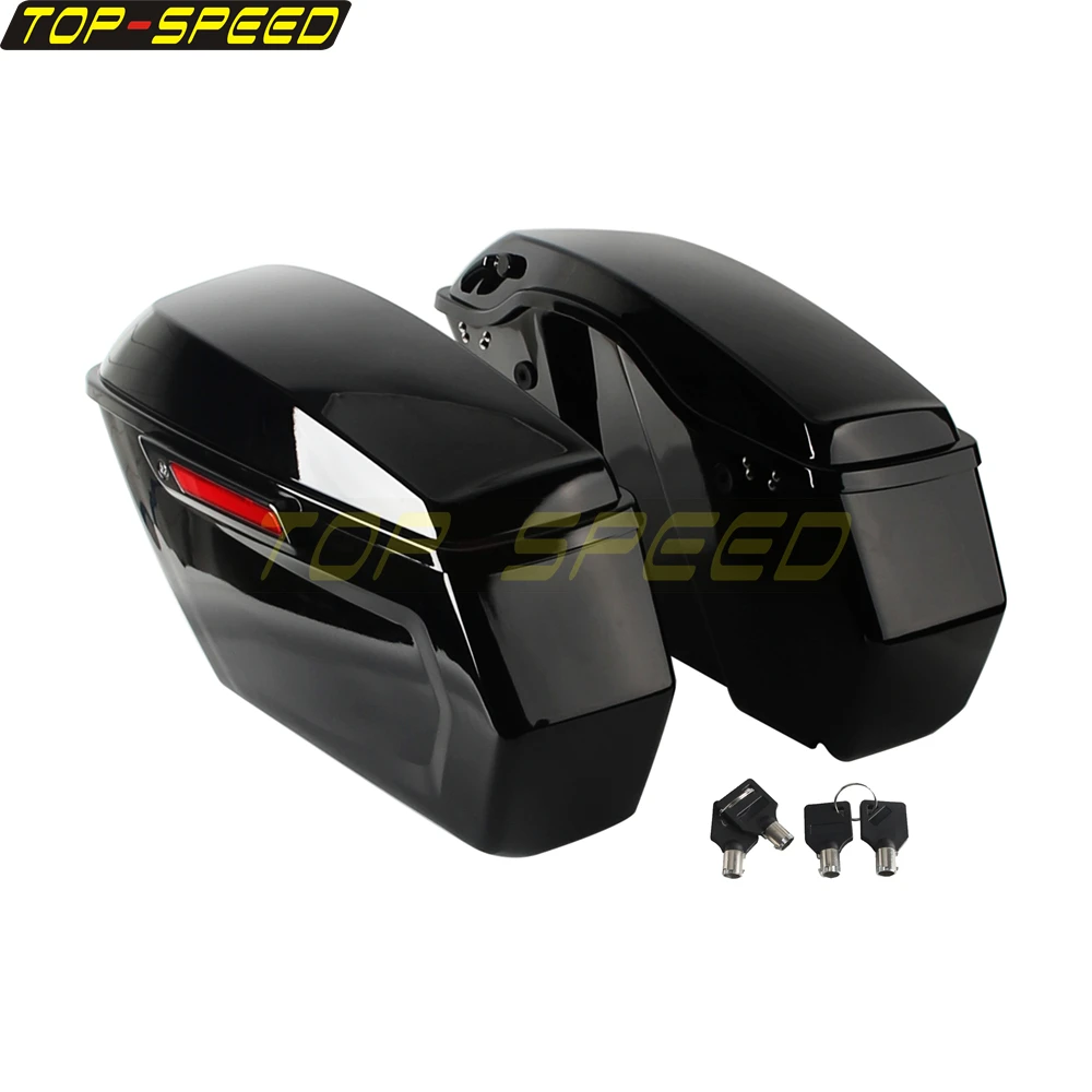 Motorcycle Saddlebags ABS Side Saddle Bag Hard Trunk Luggage Storage Box For Harley Touring FLHX FLTRX FLHR FLHT FLHTK 2014-2023