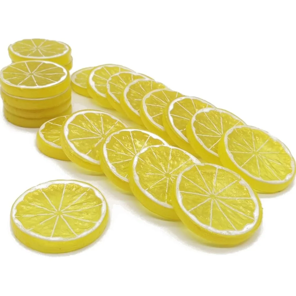 40PCS Lifelike Artificial Lemon Slices Plastic Mini Models Party Kitchen Wedding Decorative Use