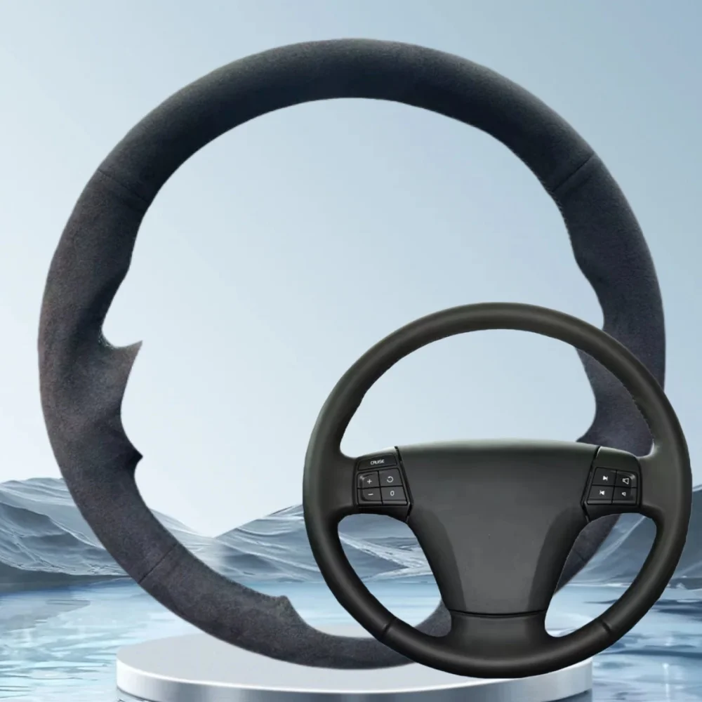 

Customization Car Steering Wheel Cover For Volvo S40 2006-2012 V50 2005-2011 Hand Sewing Warm Suede Car Interior Accessories