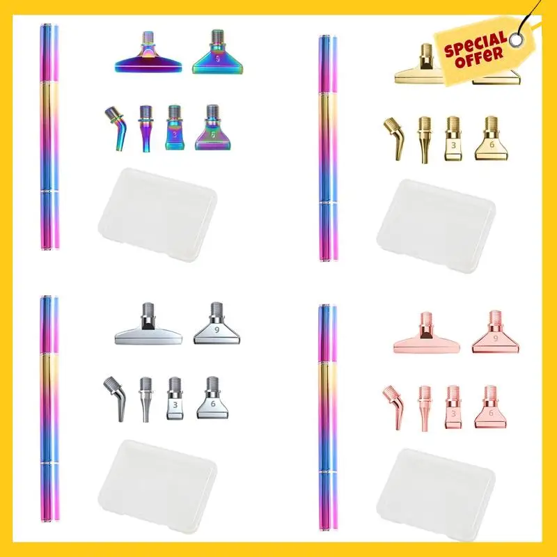 AAAG-5D Rainbow Color Diamond Paint Pen Screw Thread Head Tips Point Drill Pens