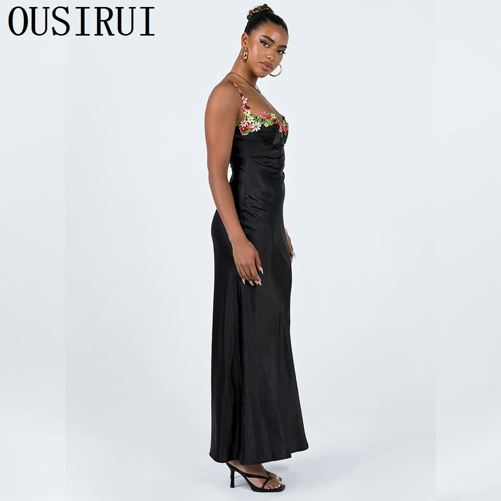 OUSIRUI-vestidos de Fiesta formales con apliques para mujer, vestidos de cóctel sin espalda, color rojo Morden, elegantes, verano, 2024