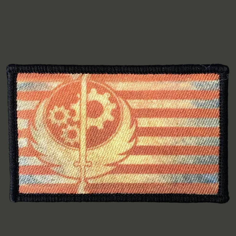 

Brotherhood of Steel Flag Tactical Patch Military Morale Badge Print Hook and Loop Backpack Clothing Decorative Sticker Armband