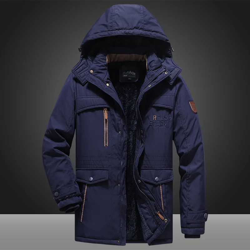 Men's fleece cotton-padded jacket, outdoor thickened cotton-padded jacket for young men, winter plus-size cotton-padded jacket,