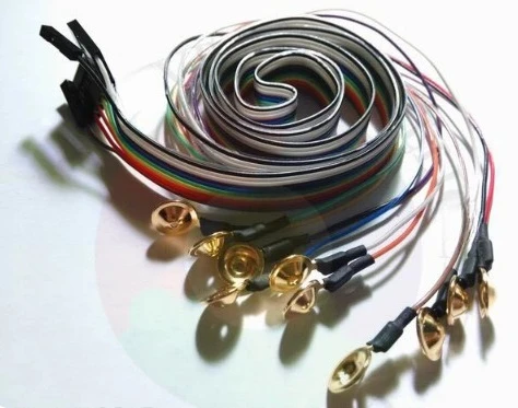 Gold-plated, Disc-shaped, High-end Eeg Electrode Cable, Suitable for Diy Experiments with Various Eeg Modules Such As Obci