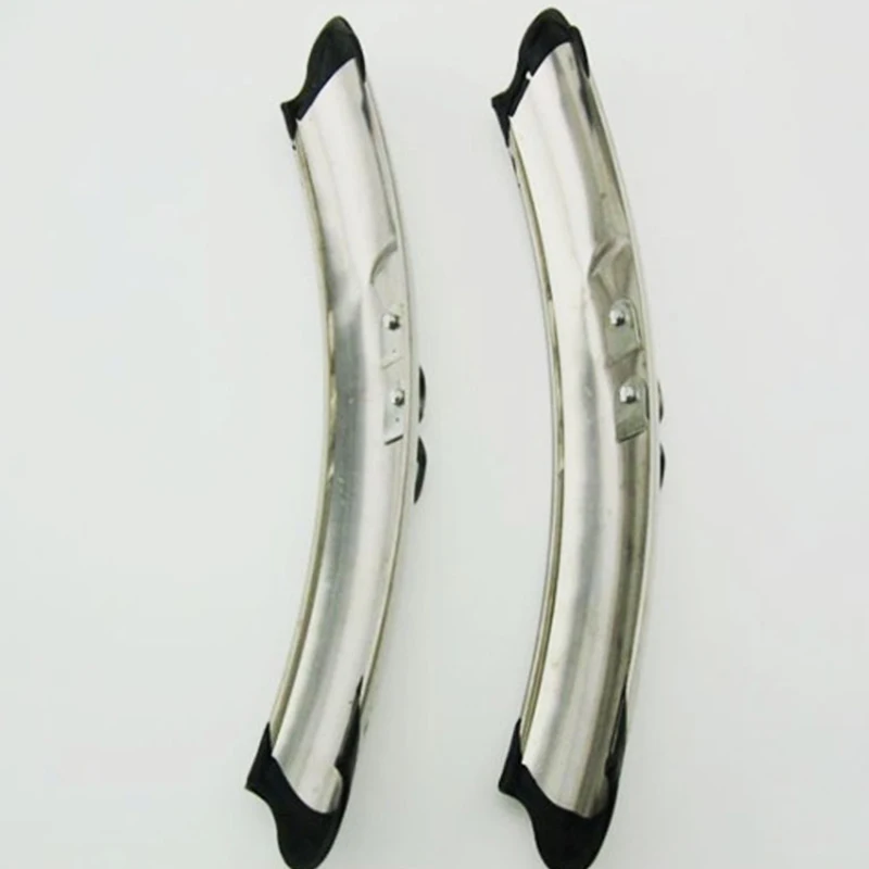 1 Pair Road Race Bicycle Splash Guard 700C 27” Front Rear Stainless Steel Silver Mudguard Fender Cycling Parts Accessories Bike