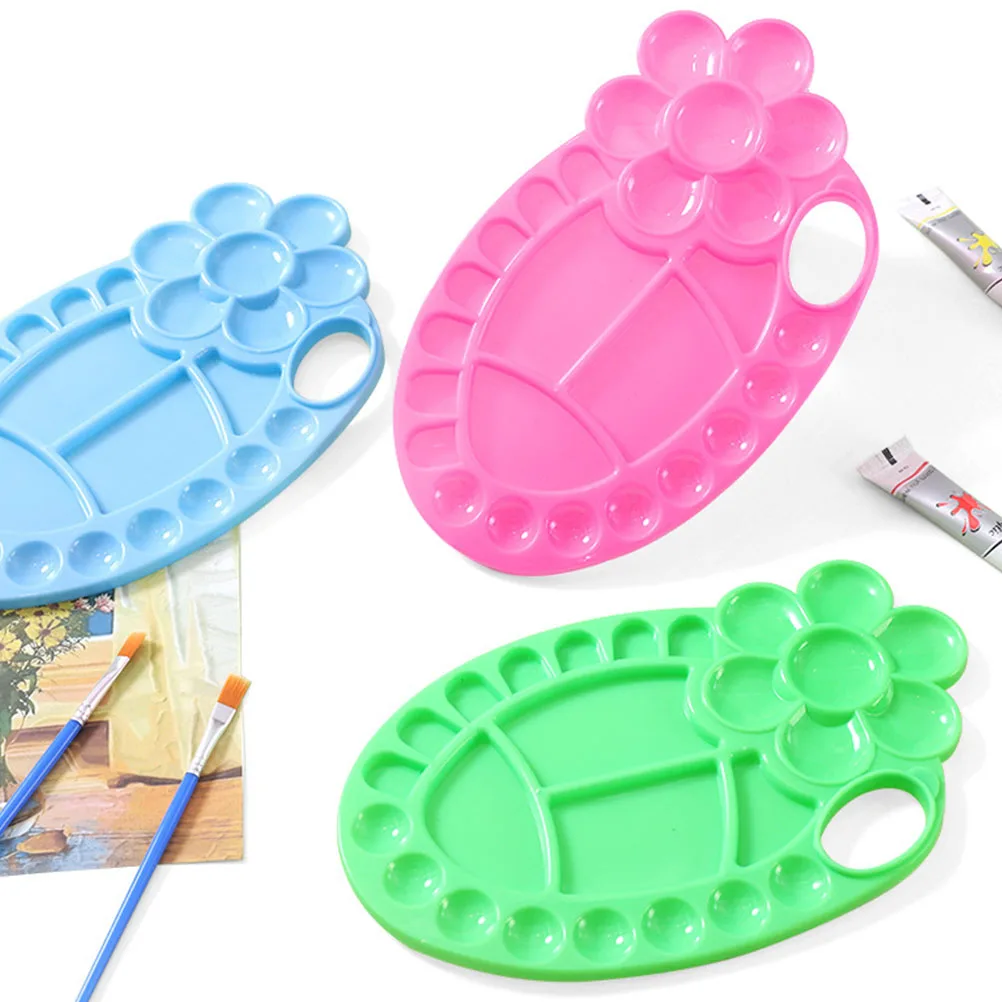 

8 Pcs Palette Color Mixing Plates Paint for Kids Watercolor Gouache Plastic Tray Trays Oval Child
