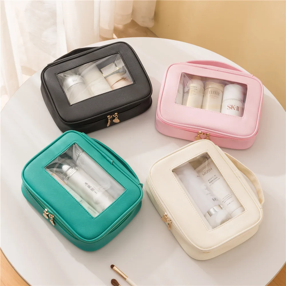 

Pure Color Cosmetics Portable Large Capacity High-End Travel Portable Waterproof Window Washing Storage Bag Woman