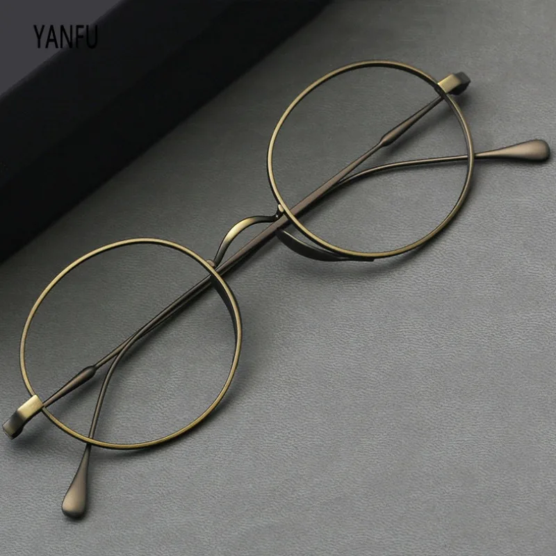 Ultra Light Pure Titanium Round Myopia Glasses Frames for Men Women Fashion Reading Prescription Eyeglasses Eyewear Male Retro