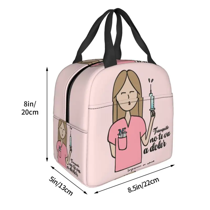 Enfermera En Apuros Doctor Nurse Lunch Bag Women Portable Cooler Thermal Insulated Lunch Box Picnic Storage Food Bento Box