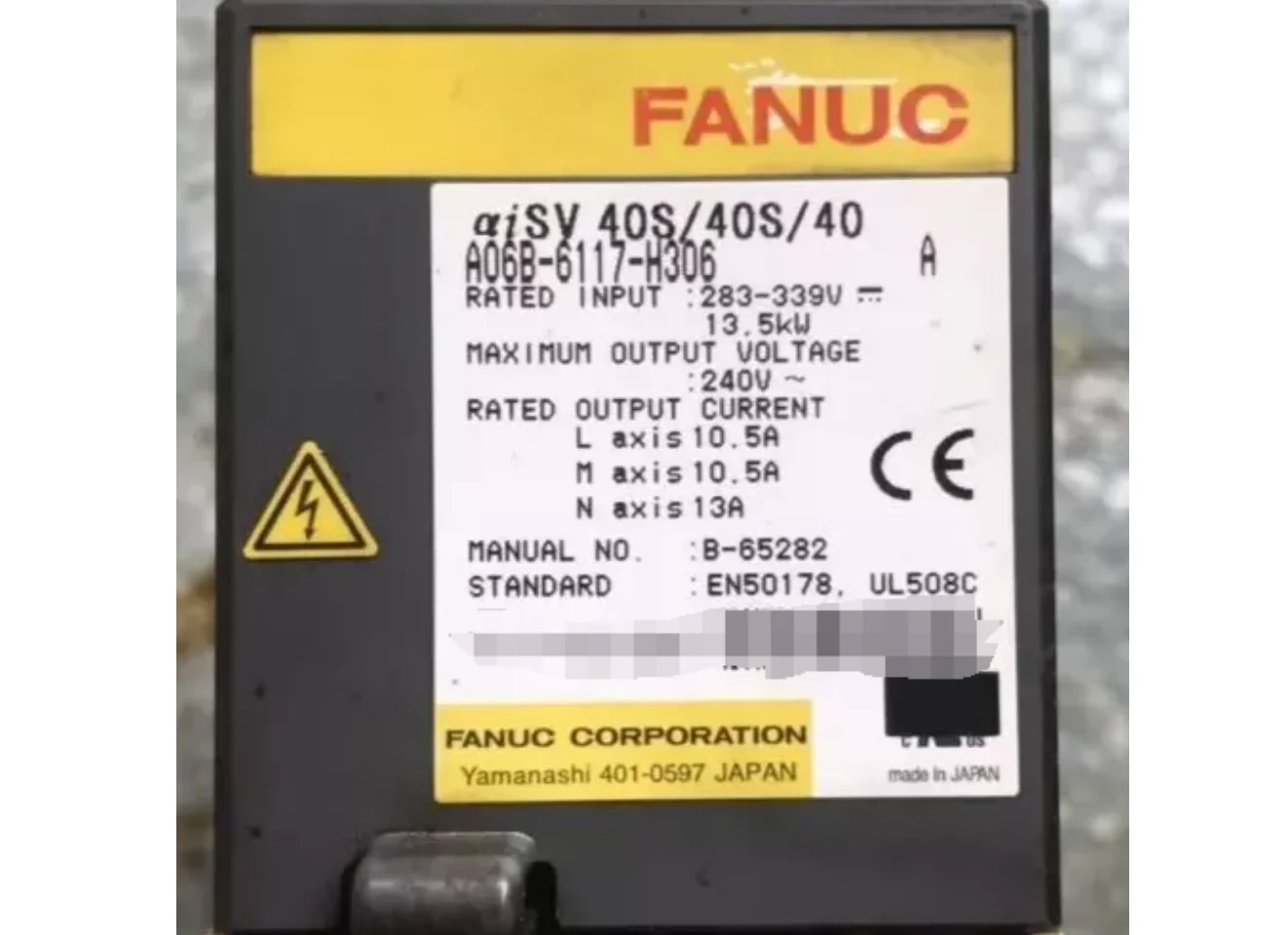 A06B-6117-H306 Fanuc Servo Drive Power Supply Module Tested Ok A06B 6117 H306