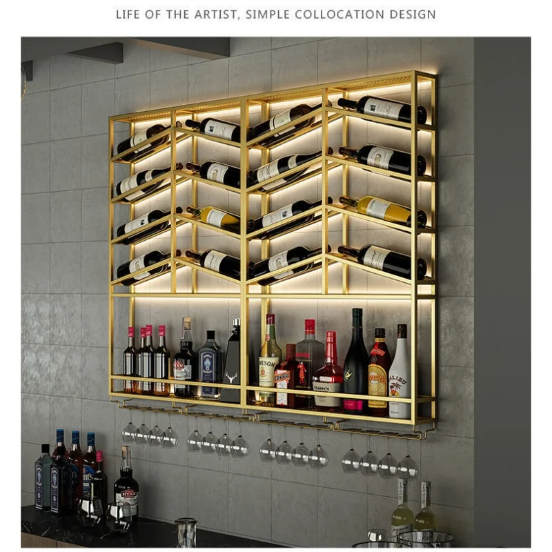 custom，Modern New Design Luxury Wall Cellar Pegs Wine Display Rack Handmade Metal And Wood Wine Counter Top Rack