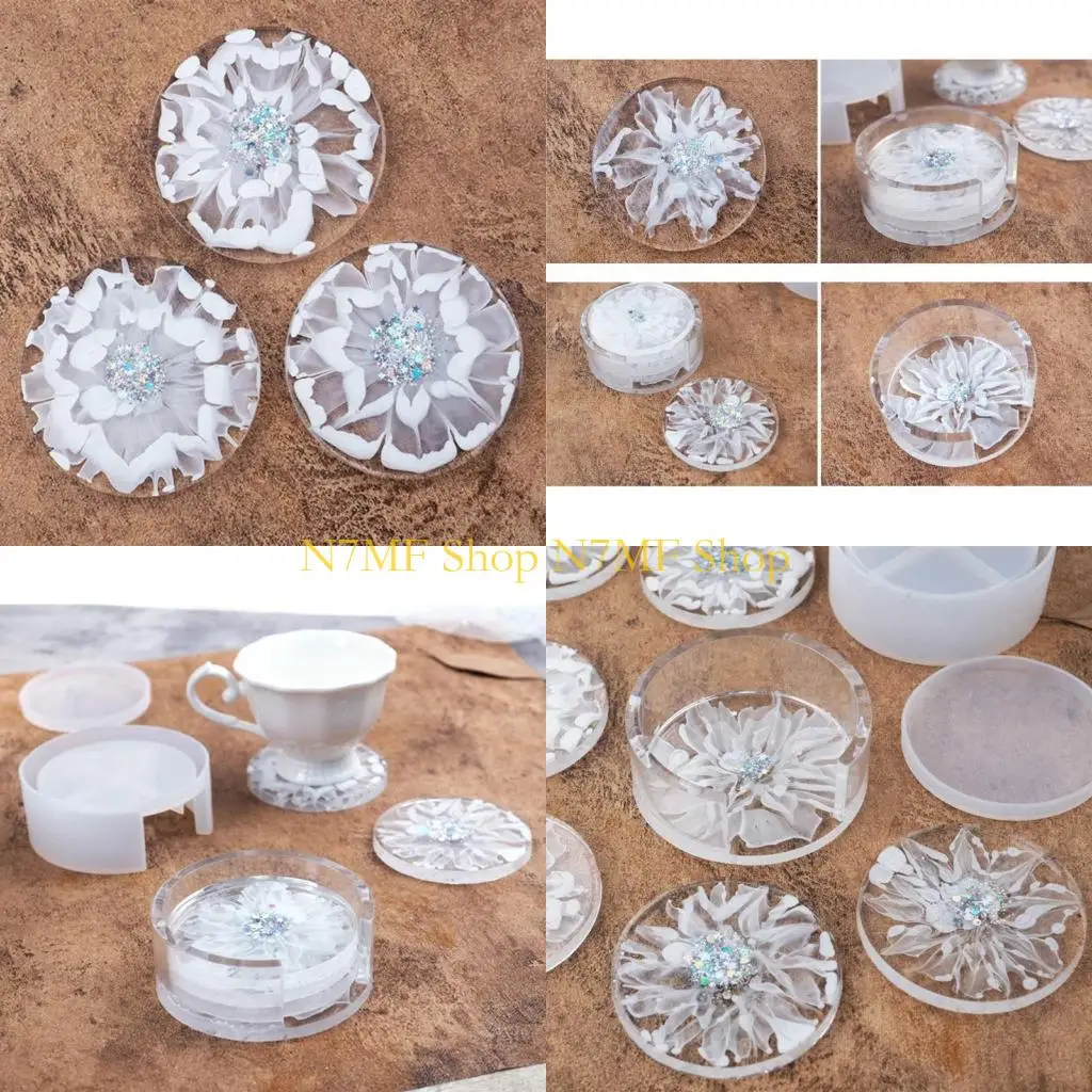 

N7MF 5 Pcs Silicone Tray Epoxy Resin Casting Moulds Glass Teapot Mat Tray Molds