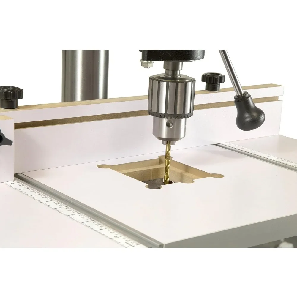 12 in. Variable Speed Drill Press & 24 in. X 12 in. Drill Press Table with An Adjustable Fence and Stop Block