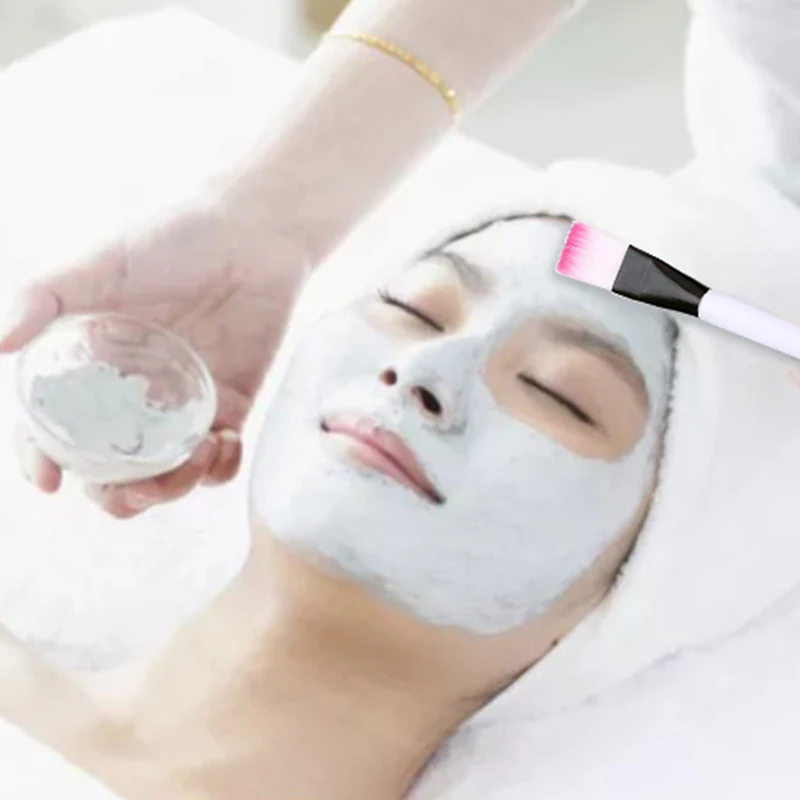 【B】10Pcs Facial Mask Brush Makeup Brushes Eyes Face Skin Care Masks Applicator Cosmetics Mask Brush Tools Pink Handle