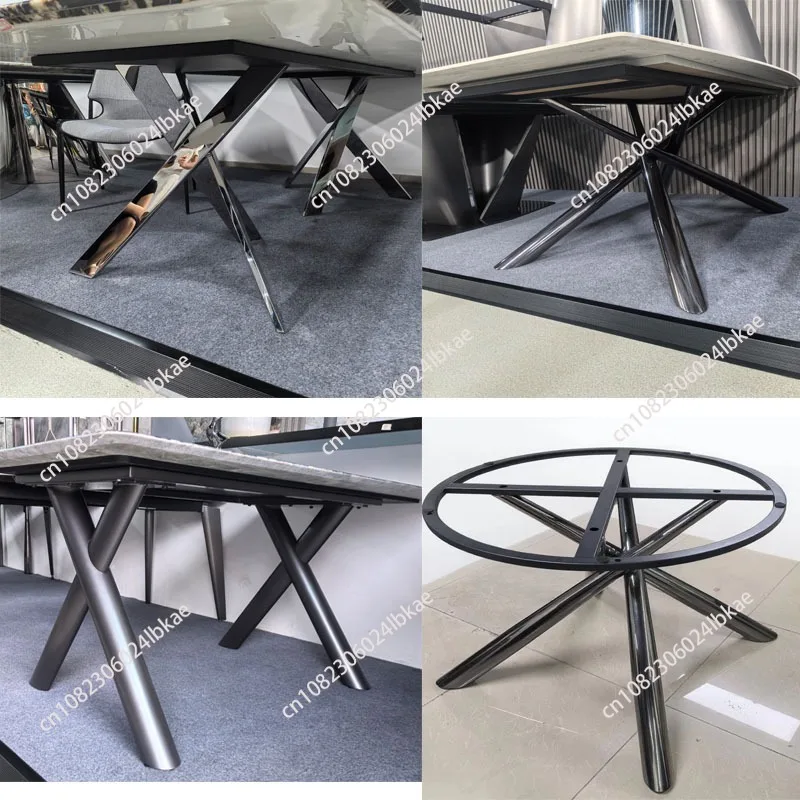 Disassembly and assembly of wrought iron stainless steel metal table leg bracket sofa rock slab combination coffee table side