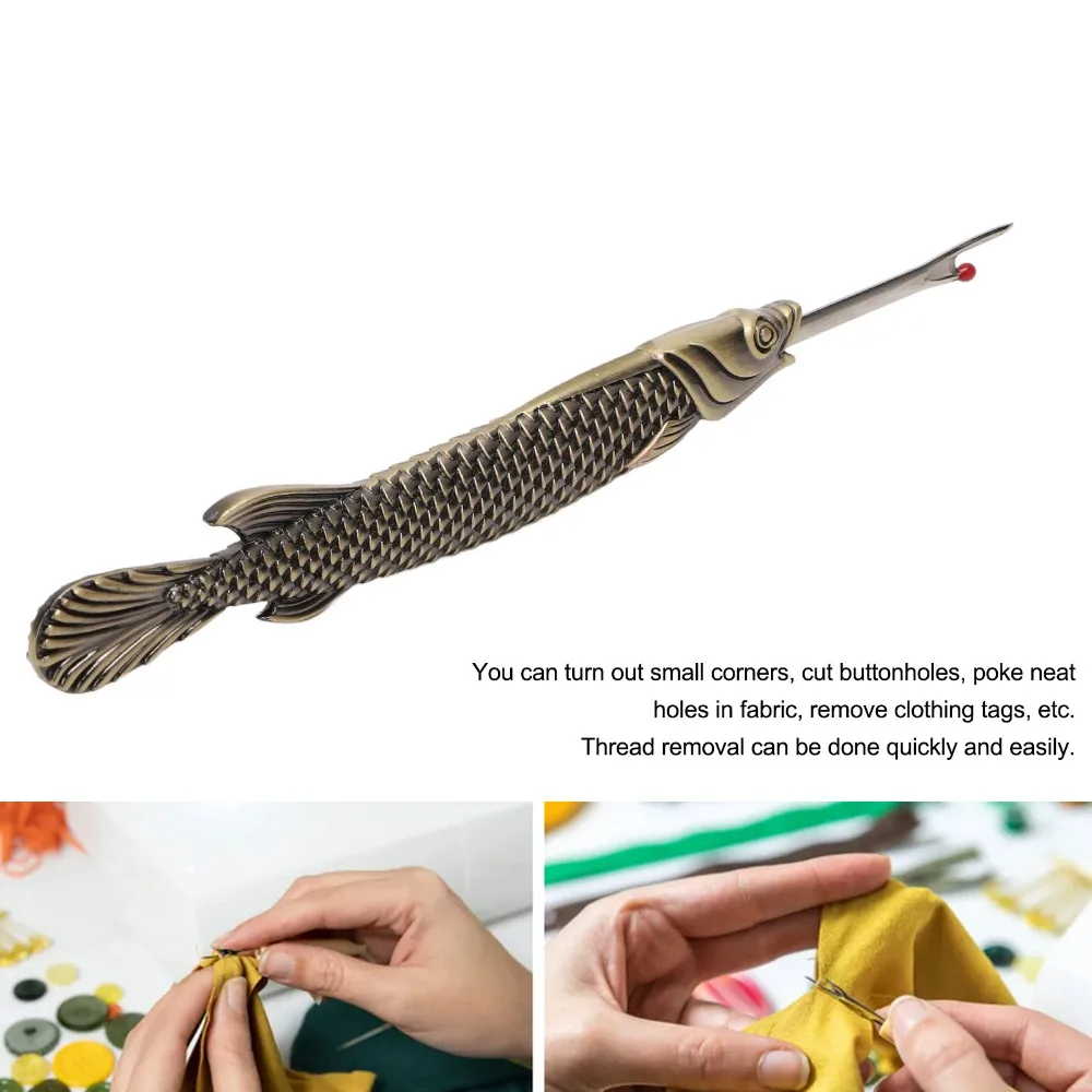 Handy Zinc Alloy Handle Seam Ripper Tool Steel Blade Retro Design Thread Remover Tool Stitch Remover Tool For Sewing