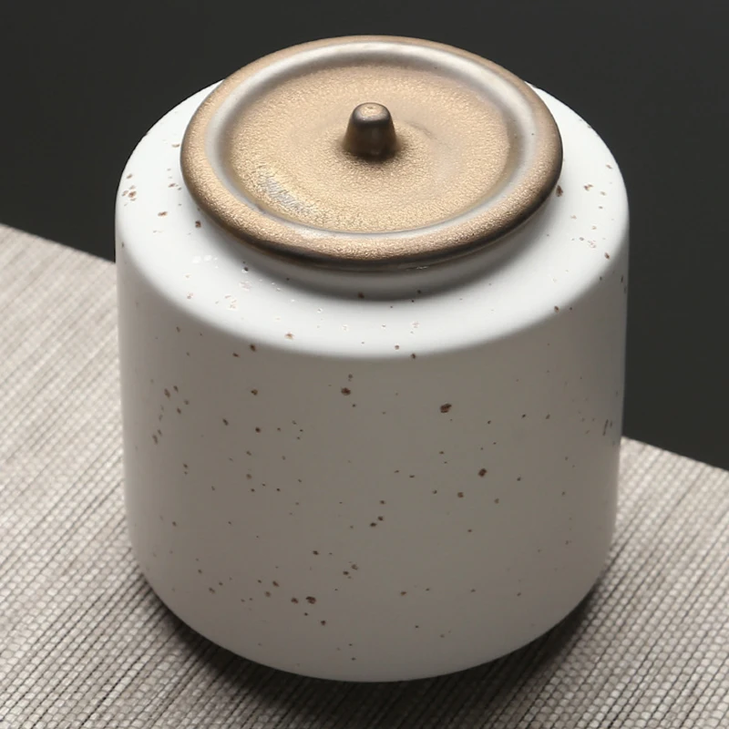 

Handmade Ceramic Tea Storage Jar Chinese Style Sugar Spice Bottle Large Coffee Beans Organizer with Lid Kitchen Storage Canister