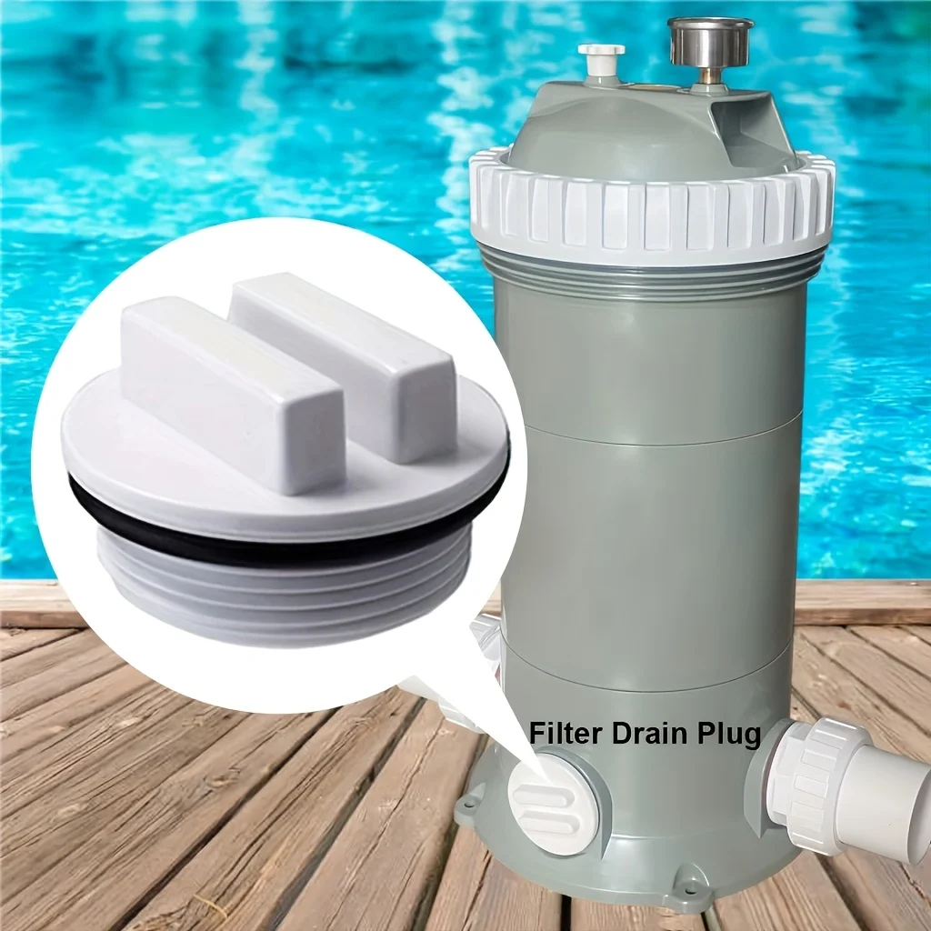 Swimming pool hydrotherapy reflux antifreeze plug, threaded plastic filter drain plug, plug with O-ring