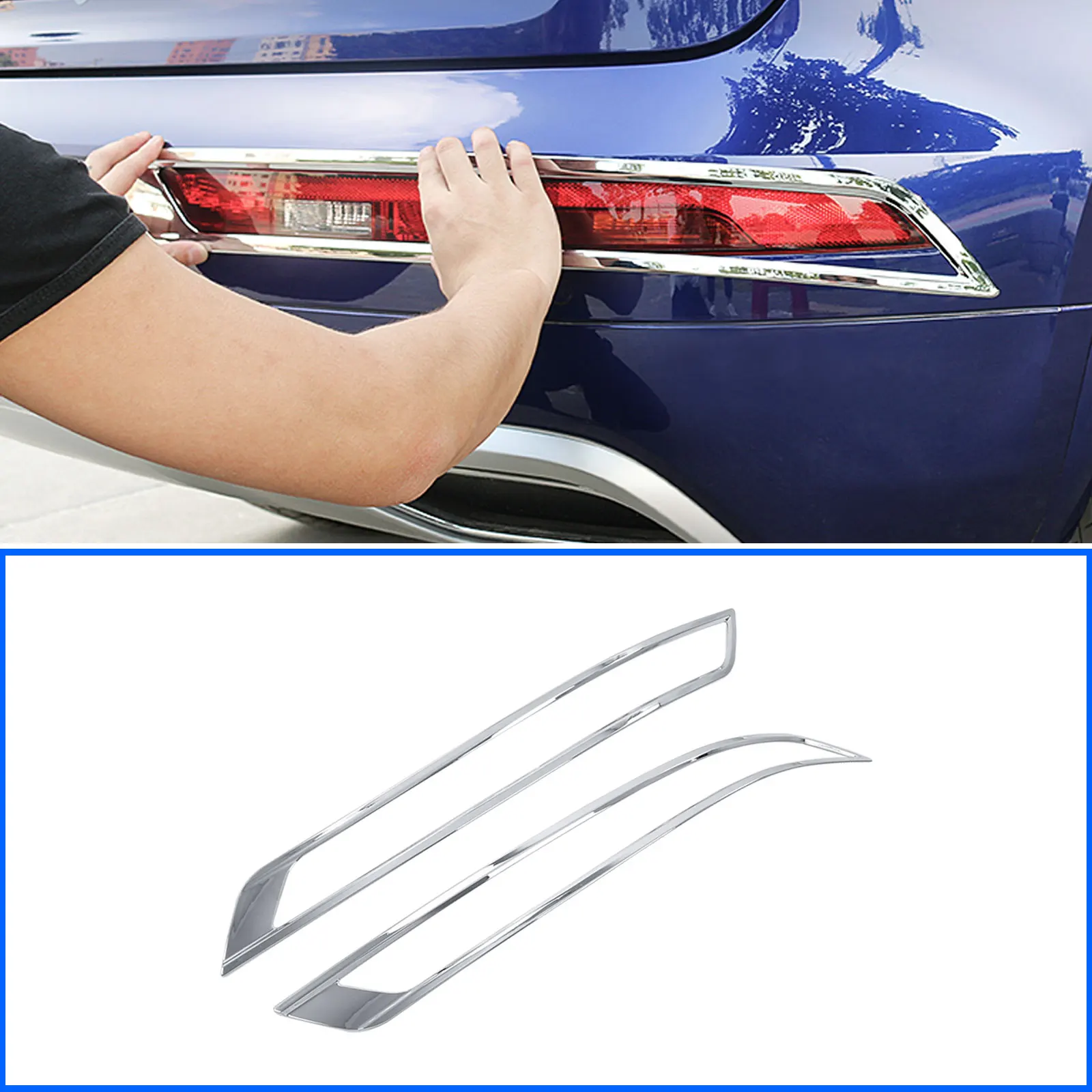 

Chrome Rear Bumper Fog Light Lamp Cover Trim For For Audi Q5 FY SQ5 Sportback 2018-2022 Molding Protector Accessories