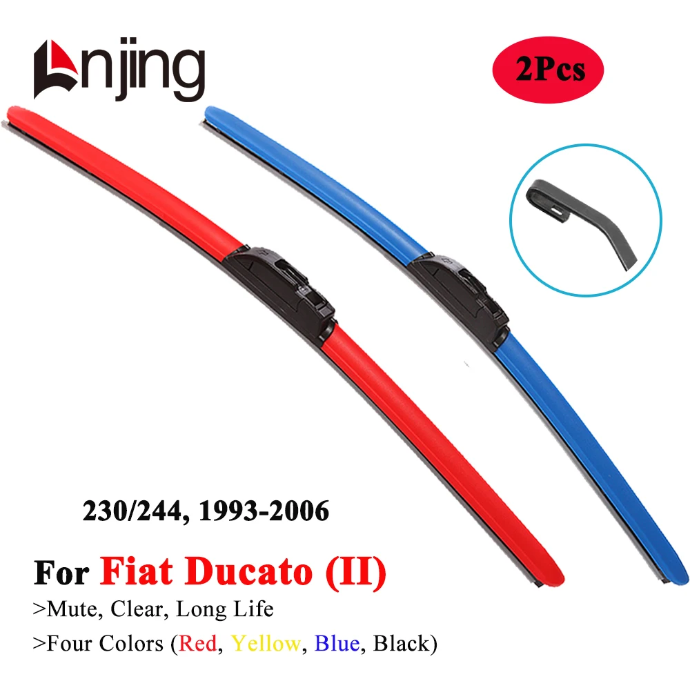 LNJING Colorful Wiper Blades For FIAT Ducato 230 244 1993 1994 1998 1999 2000 2001 2002 2003 2004 2005 2006 Car Windshield Brush