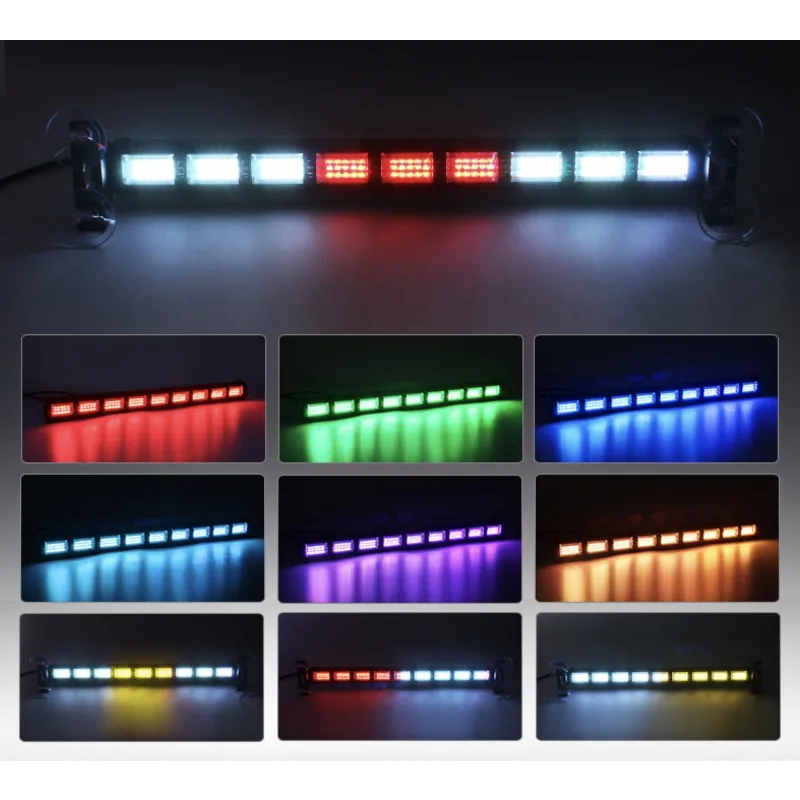 Colorful Warning Strobe Light Bars Wireless APP Remote Control Color Change Multifunction Strobe Lamp 12V 24V for Car Trucks SUV