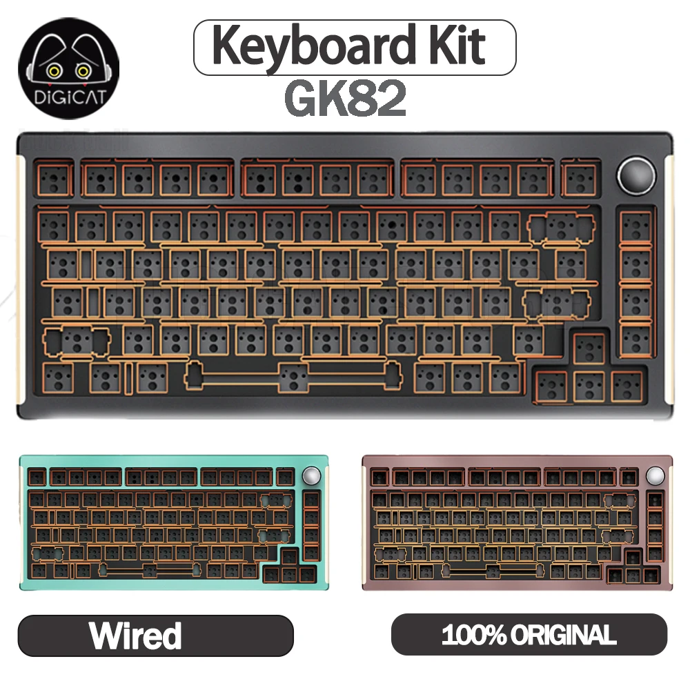 

GK82 Mechanical keyboard kit Gasket Aluminum Shell Kit Wired Keyboard Kit RGB Backlit Customized Keyboard Kit DIY Keyboard Gifts