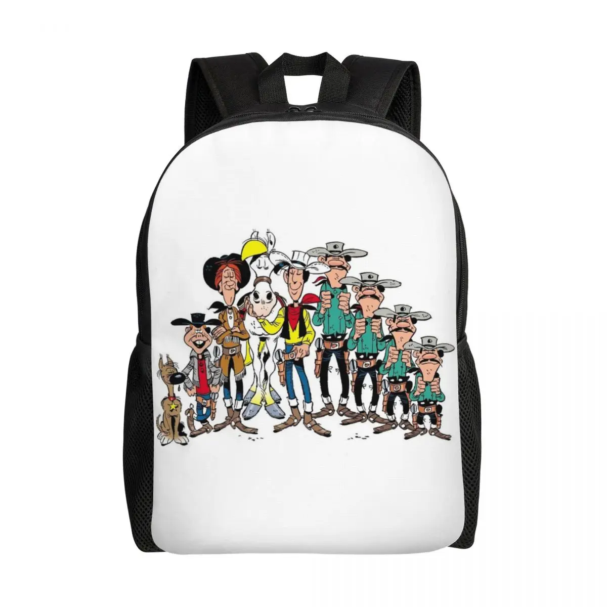 Lucky Luke Cartoon Comics Backpack for Boys Girls College Travel Bags Men Women Bookbag Fits Laptop Large Capacity Backpack