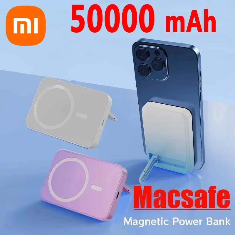 Xiaomi 50000mAh Macsafe Power Bank Bezprzewodowy magnetyczny 22,5W Super szybkie ładowanie Składany uchwyt Przenośna zewnętrzna ładowarka