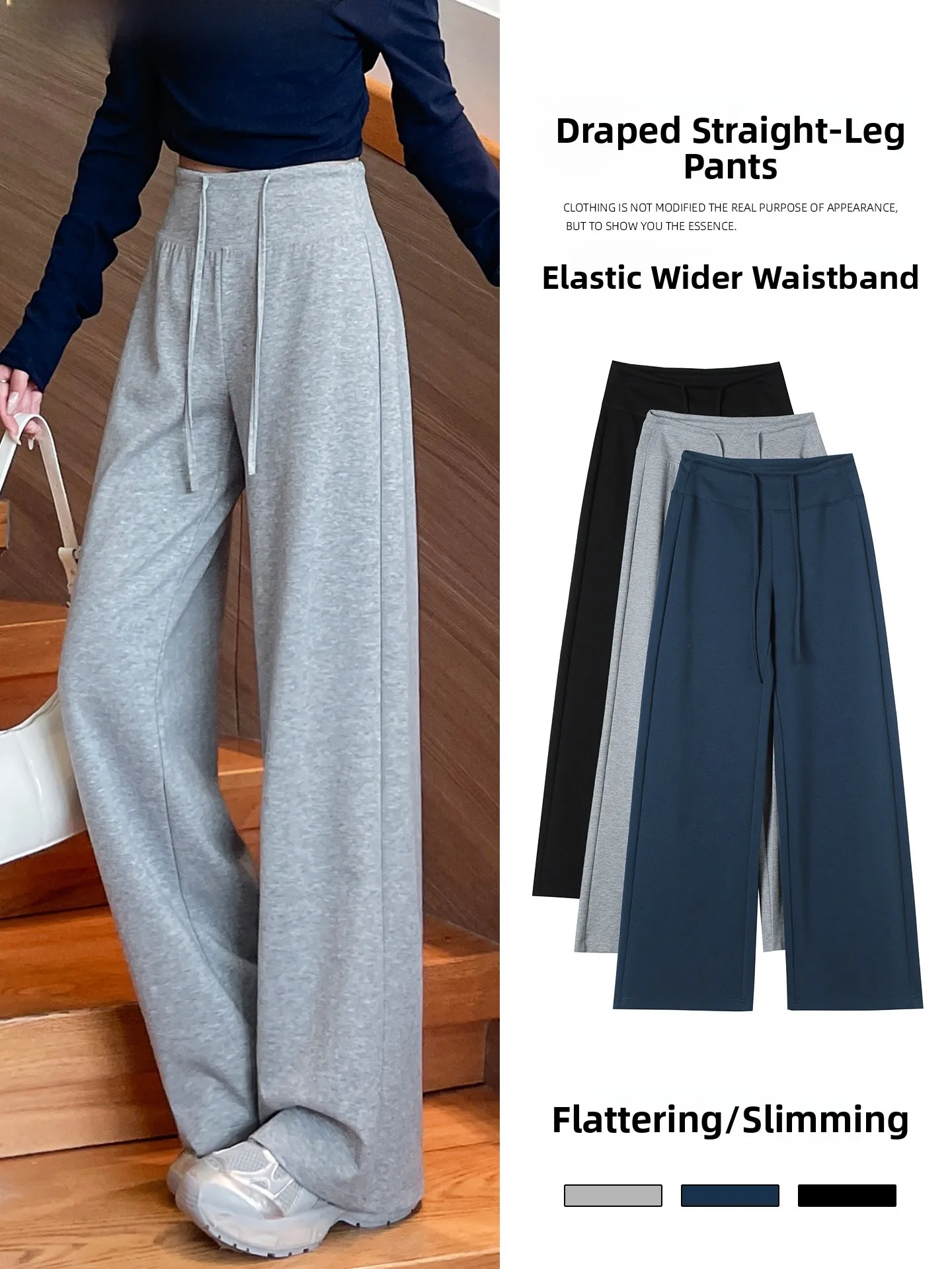 

High Waist Straight Leg Yoga Pants Women's Large Size Casual Elastic Cotton Sports Thin Leggings Outdoor Wear Fitn Trousers