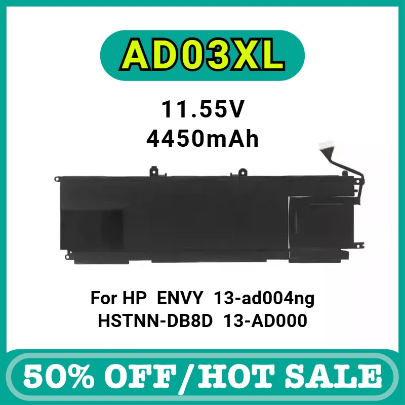 

AD03XL Laptop Battery 11.55V 4450mAh Li-lon Lithium Battery for HP ENVY 13-ad004ng HSTNN-DB8D 921439-855 921409-271 TPN-I128