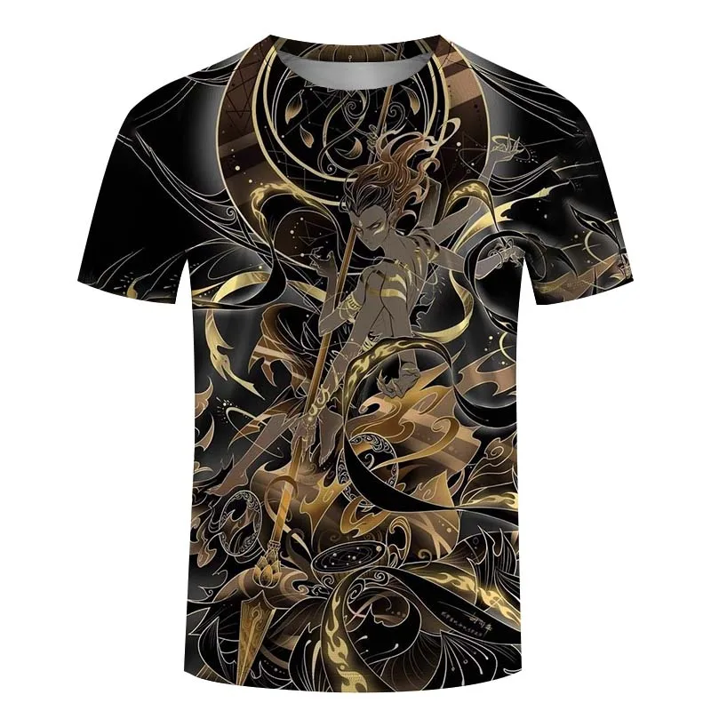 

Men's T-shirt Nezha Wukong Pattern 3d Edition Tops Tees Summer Fashion Women Streetwear Large Boy Unisex T-shirt men's clothes