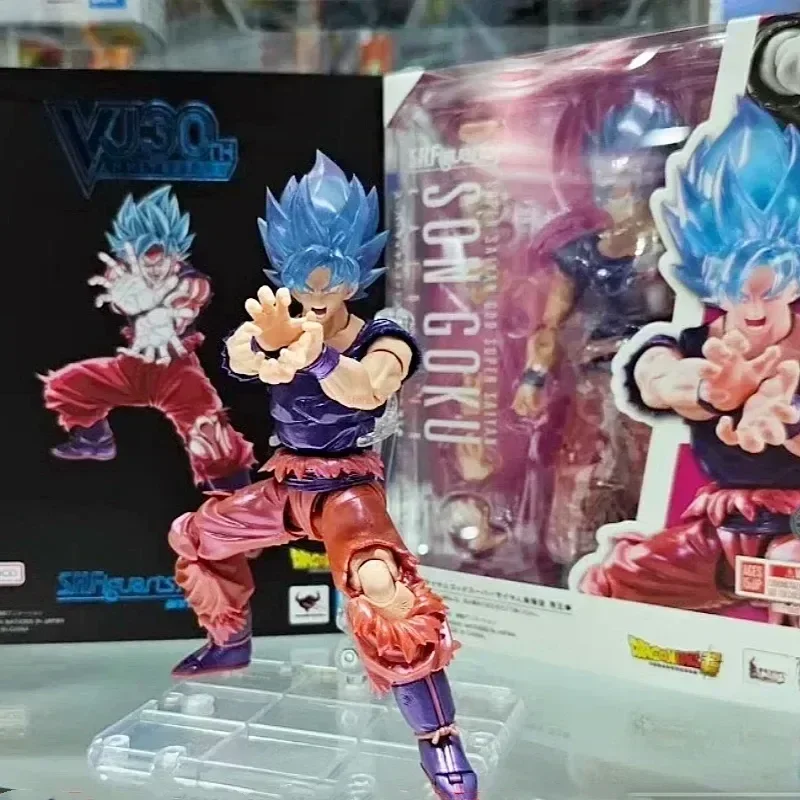 

In Stock Original Bandai S.H.Figuarts Jump V30th Dragon Ball Z Shf Super Saiyan God Son Goku Ssgss Kaio-Ken Anime Toys Gifts