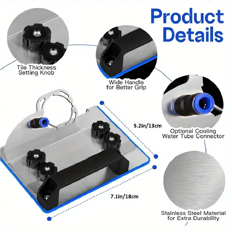 Stainless Steel 45-Degree Chamfer Tool For Angle Grinders - Durable Ceramic Tile Edge Smoother, Fits Most 100 Type Machines