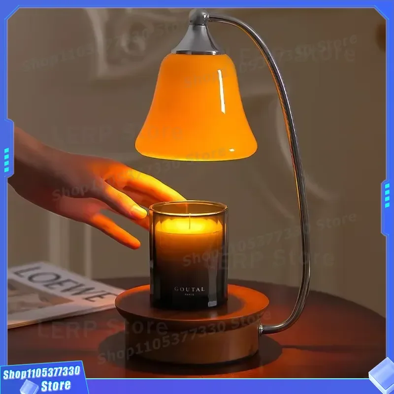 Caramel Solid Wood Aromatherapy Wax Warmer Ambient Desk Lamp Decorative Light for Birthday Valentine Gift Home Decoration