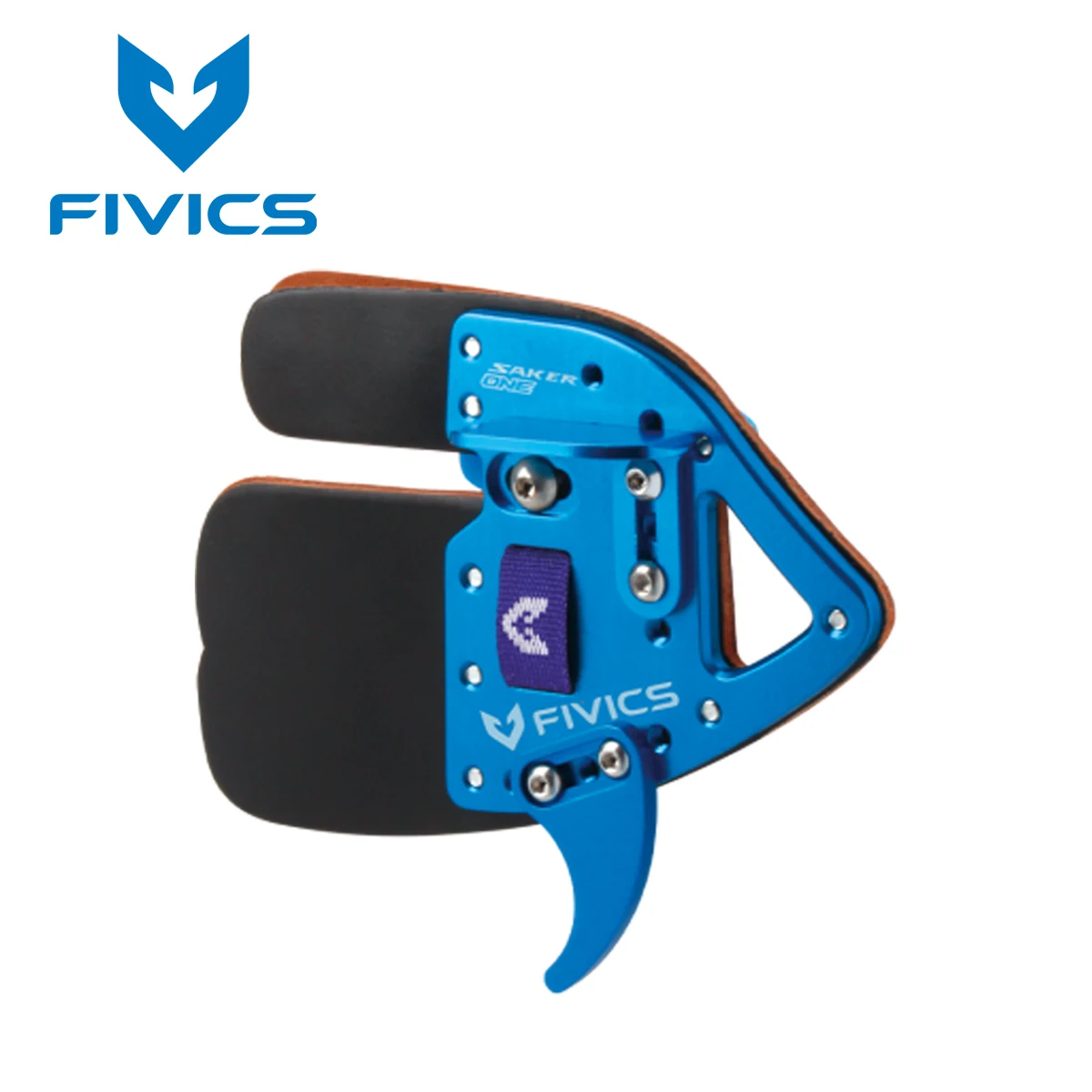FIVICS SAKER1 Protectores de Dedos para Arco Recurvo, Cuero Cordovan Premium, Diseño Ajustable para Mano Izquierda/Derecha